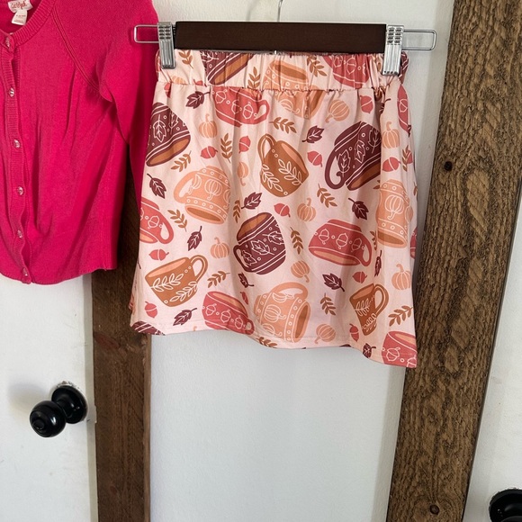 New Boutique Fall Skort + Matching Cat & Jack Button Down Cardigan Sweater - Picture 3 of 11